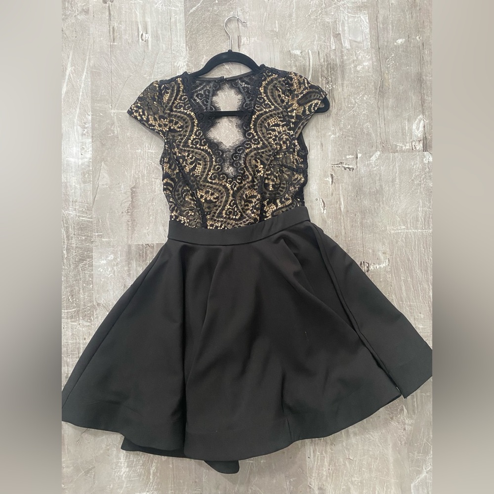 Little Black Dress with Beige Lace detail (small)